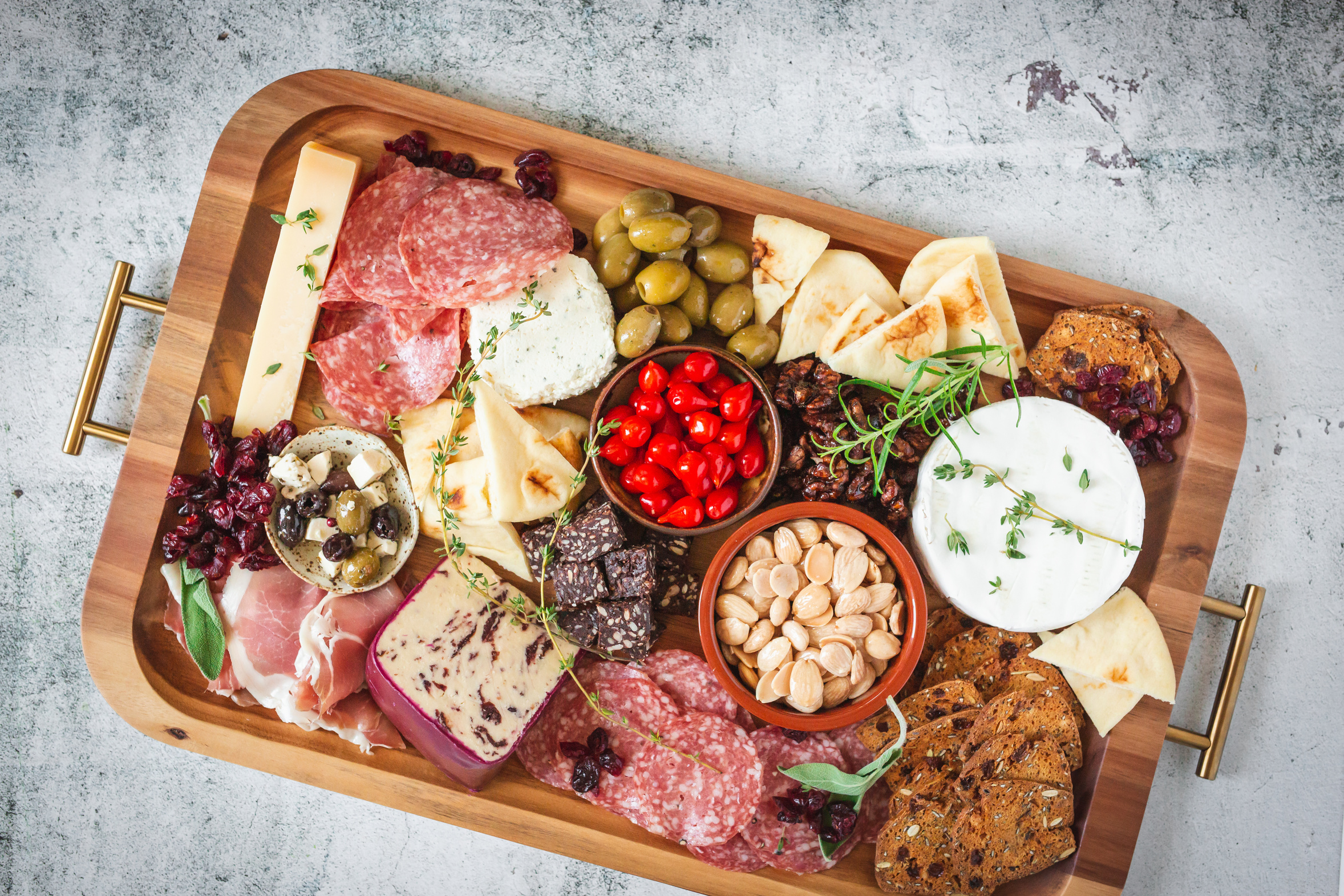 Charcuterie Board with Cheese and Olives