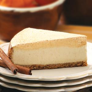 David's Pumpkin Cheesecake - seasonal Fall dessert with pumpkin spice perfect for fall baking or grab from a local farm stand.