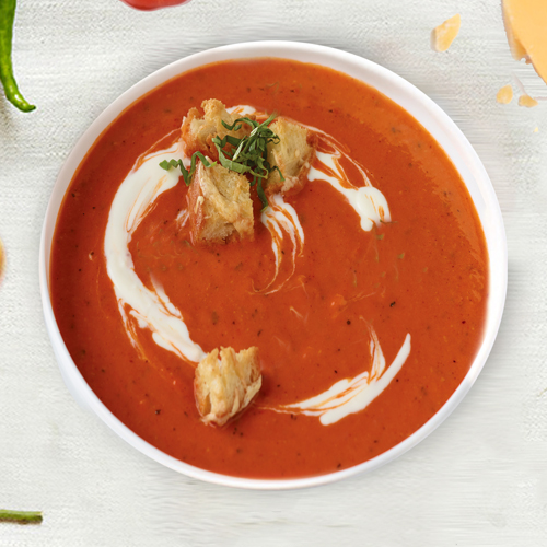 Easy Boil In bag frozen soup from Campbell's Red Pepper Gouda Bisque is the perfection addition to your Fall soups menu
