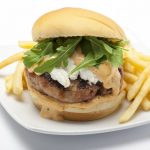 Turkey Burger With Goat Cheese, And Arugula