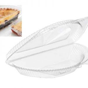 Plastic container half pie packaging for desserts