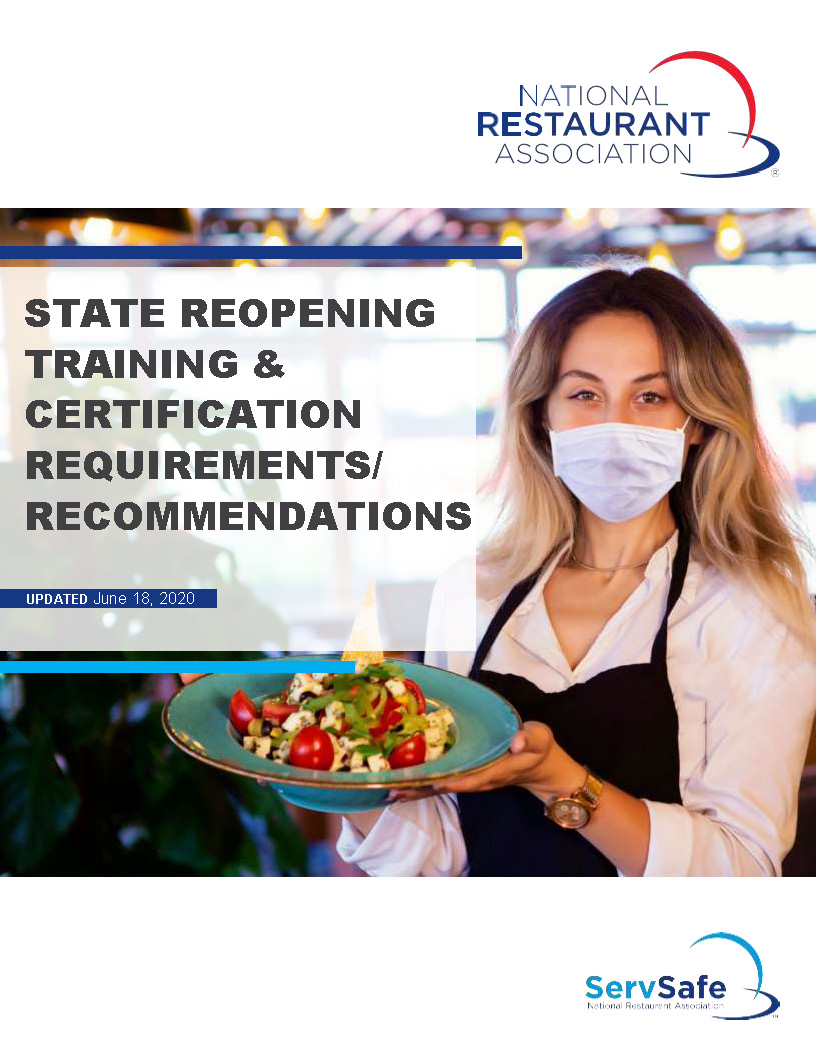 National Restaurant Association State Reopening Training & Certification Requirements Recommendations