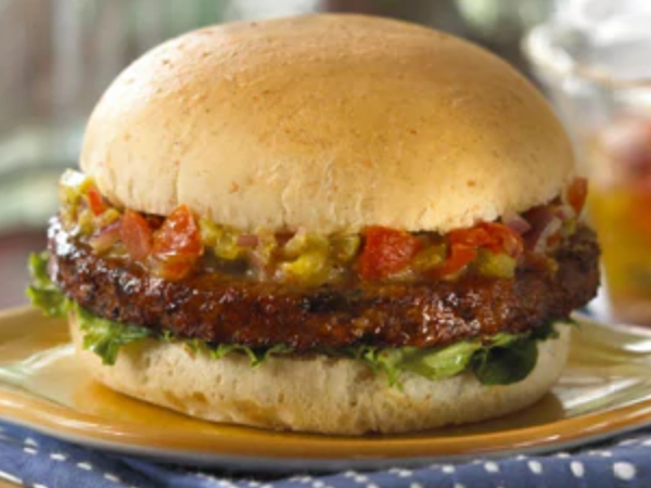 Black Bean Burger with Tomato Relish Recipe vegetarian recipe for lent from top ny food distributor recipe for restaurant supplies