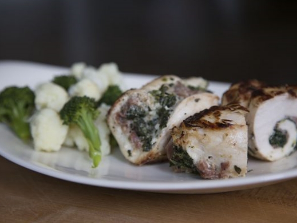 Greek Pinwheels with Proscuitto and Spinach