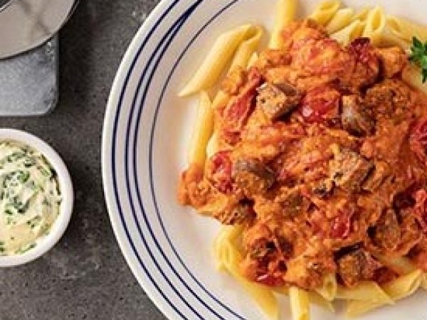 Campbell's Italian Sausage with Pasta Made with Roasted Red Pepper and Smoked Gouda Bisque