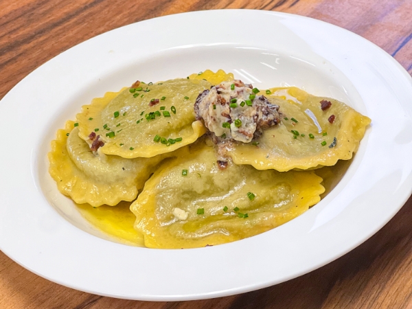 Signature Reserve Beef Braised Large Round Seviroli Ravioli and Bacon and Blue Cheese Compound Butter