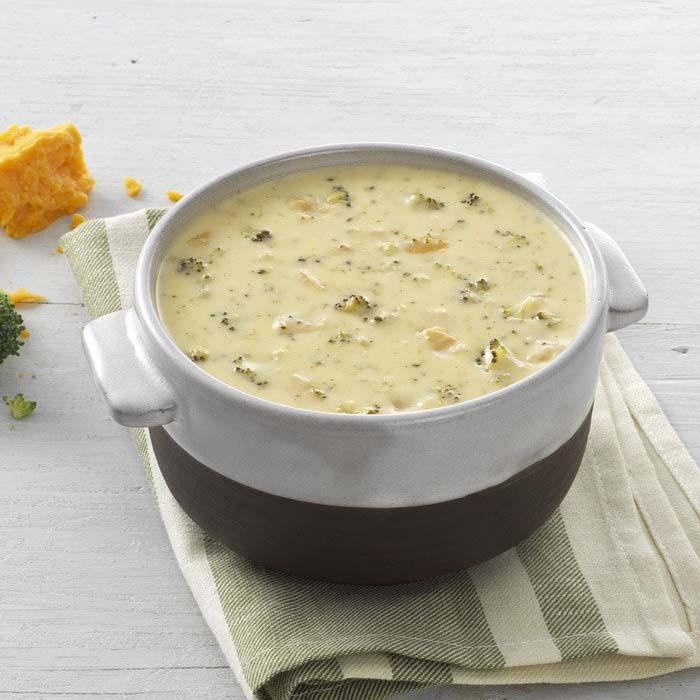 Fresh hearty soup like Panera's Broccoli Cheddar soup is perfect for Fall with soups from Kettle Cuisine