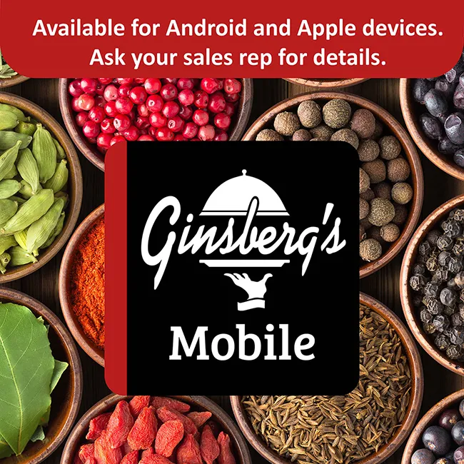 Ginsberg's Mobile Ordering App available for iphones and android