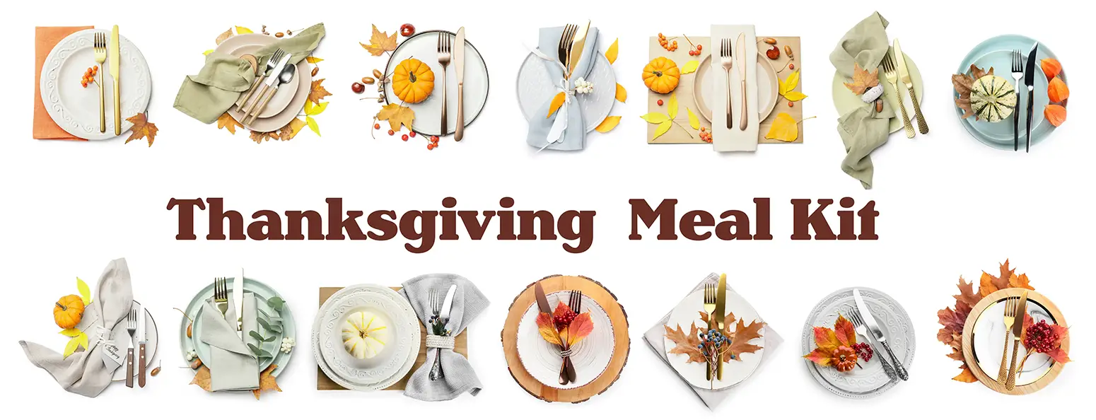 2023 Thanksgiving Meal Kit Header from Ginsberg's Foods, food distributor local restaurant supplies open to the public local near me thanksgiving meal kit complete with all the fixings.
